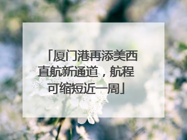 厦门港再添美西直航新通道，航程可缩短近一周