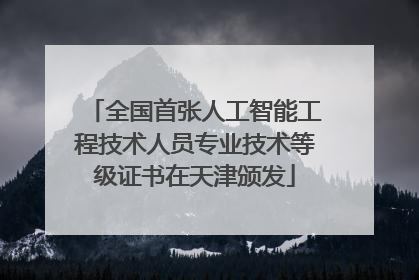 全国首张人工智能工程技术人员专业技术等级证书在天津颁发