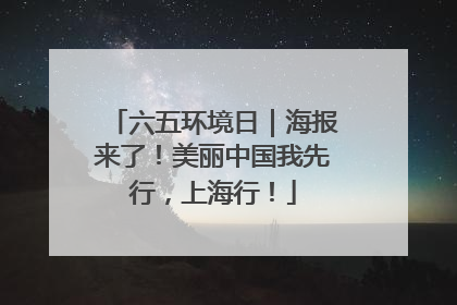 六五环境日｜海报来了！美丽中国我先行，上海行！