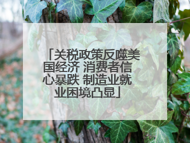 关税政策反噬美国经济 消费者信心暴跌 制造业就业困境凸显