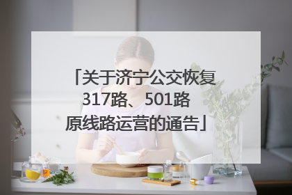 关于济宁公交恢复317路、501路原线路运营的通告