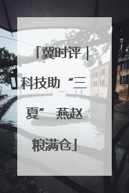 冀时评｜科技助“三夏” 燕赵粮满仓