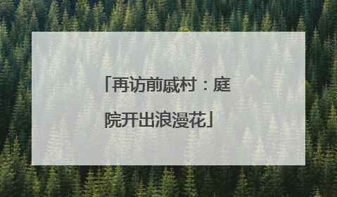 再访前戚村：庭院开出浪漫花