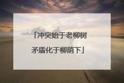 冲突始于老柳树 矛盾化于柳荫下