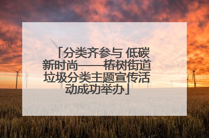 分类齐参与 低碳新时尚——椿树街道垃圾分类主题宣传活动成功举办