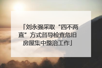 刘永强采取“四不两直”方式督导检查危旧房屋集中整治工作