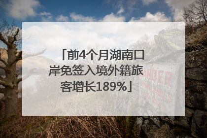 前4个月湖南口岸免签入境外籍旅客增长189%