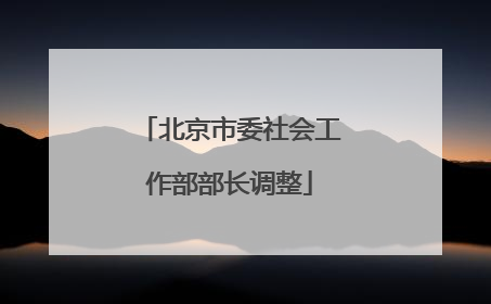 北京市委社会工作部部长调整