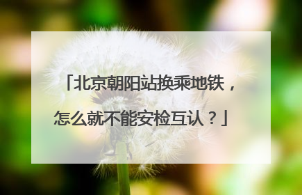 北京朝阳站换乘地铁，怎么就不能安检互认？