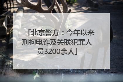 北京警方：今年以来刑拘电诈及关联犯罪人员3200余人