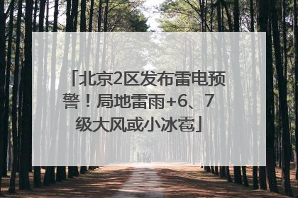 北京2区发布雷电预警！局地雷雨+6、7级大风或小冰雹