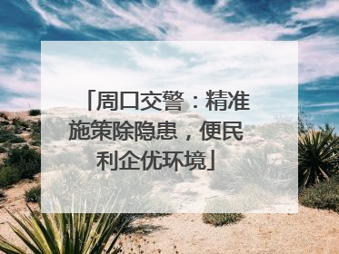 周口交警：精准施策除隐患，便民利企优环境