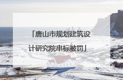 唐山市规划建筑设计研究院串标被罚