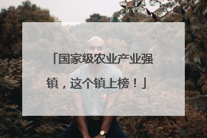 国家级农业产业强镇，这个镇上榜！