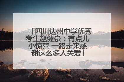 四川达州中学优秀考生赵健豪：有点儿小惊喜 一路走来感谢这么多人关爱