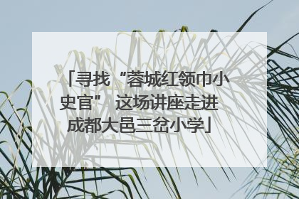 寻找“蓉城红领巾小史官” 这场讲座走进成都大邑三岔小学