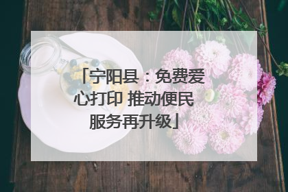 宁阳县：免费爱心打印 推动便民服务再升级