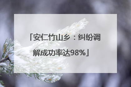 安仁竹山乡：纠纷调解成功率达98%