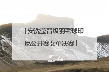 安洗莹晋级羽毛球印尼公开赛女单决赛