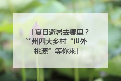 夏日避暑去哪里？兰州四大乡村“世外桃源”等你来