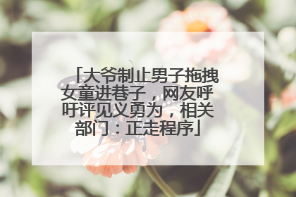 大爷制止男子拖拽女童进巷子，网友呼吁评见义勇为，相关部门：正走程序