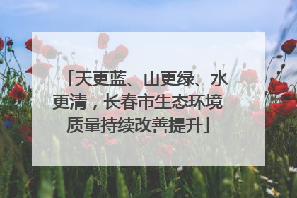 天更蓝、山更绿、水更清，长春市生态环境质量持续改善提升