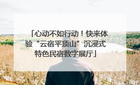 心动不如行动！快来体验“云宿平顶山”沉浸式特色民宿数字展厅