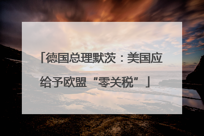 德国总理默茨：美国应给予欧盟“零关税”