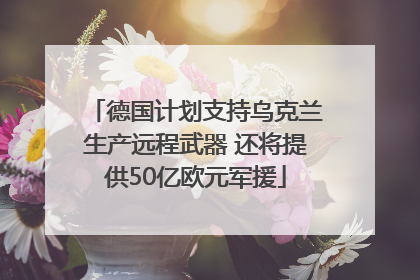 德国计划支持乌克兰生产远程武器 还将提供50亿欧元军援