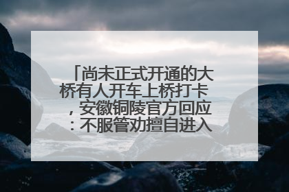 尚未正式开通的大桥有人开车上桥打卡，安徽铜陵官方回应：不服管劝擅自进入，已采取措施