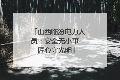 山西临汾电力人员：安全无小事 匠心守光明