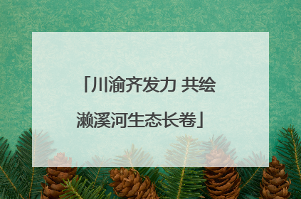 川渝齐发力 共绘濑溪河生态长卷