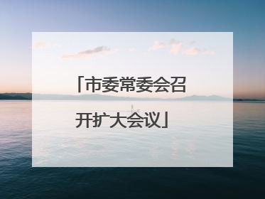市委常委会召开扩大会议