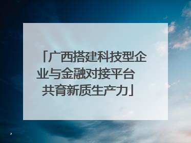 广西搭建科技型企业与金融对接平台 共育新质生产力
