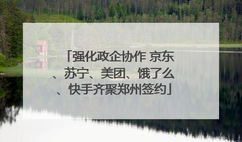 强化政企协作 京东、苏宁、美团、饿了么、快手齐聚郑州签约