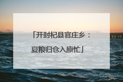 开封杞县官庄乡：夏粮归仓入廪忙