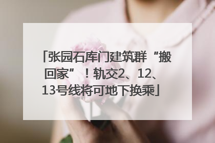 张园石库门建筑群“搬回家”！轨交2、12、13号线将可地下换乘