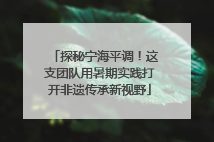 探秘宁海平调！这支团队用暑期实践打开非遗传承新视野