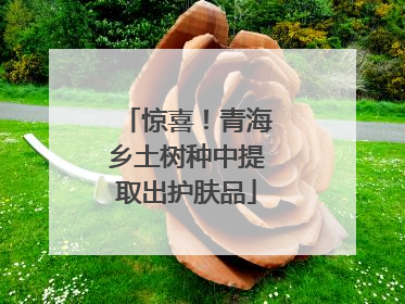惊喜！青海乡土树种中提取出护肤品