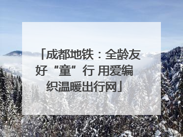成都地铁：全龄友好“童”行 用爱编织温暖出行网