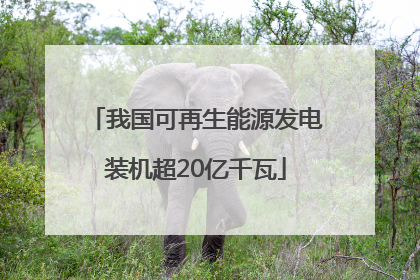 我国可再生能源发电装机超20亿千瓦