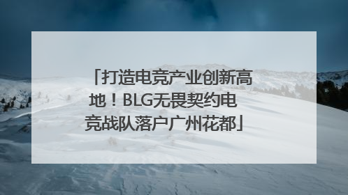 打造电竞产业创新高地！BLG无畏契约电竞战队落户广州花都