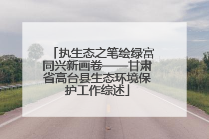执生态之笔绘绿富同兴新画卷——甘肃省高台县生态环境保护工作综述