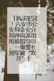 执法犯法！六安市公安局金安分局孙岗派出所原指导员、一级警长刘军被“双开”