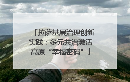 拉萨基层治理创新实践：多元共治激活高原“幸福密码”