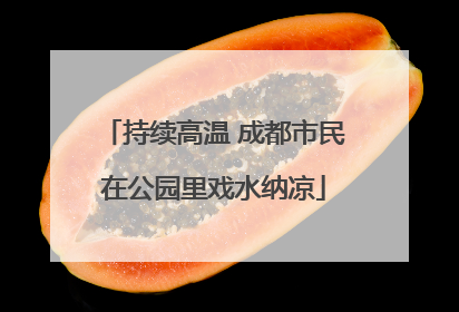 持续高温 成都市民在公园里戏水纳凉