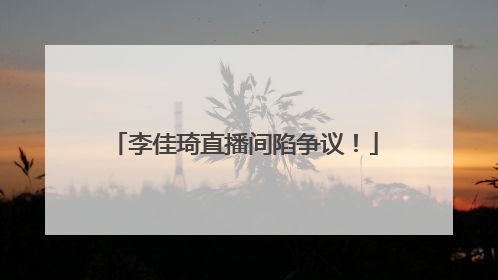李佳琦直播间陷争议！