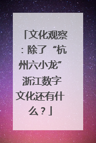文化观察：除了“杭州六小龙” 浙江数字文化还有什么？