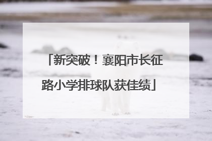 新突破！襄阳市长征路小学排球队获佳绩