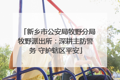 新乡市公安局牧野分局牧野派出所：深耕主防警务 守护辖区平安